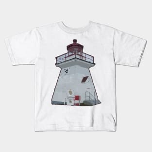 lighthouse bay of fundy New Brunswick Canada Kids T-Shirt
